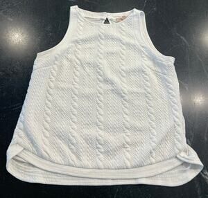 Philosophy Republic Clothing white cable knit tank top LG